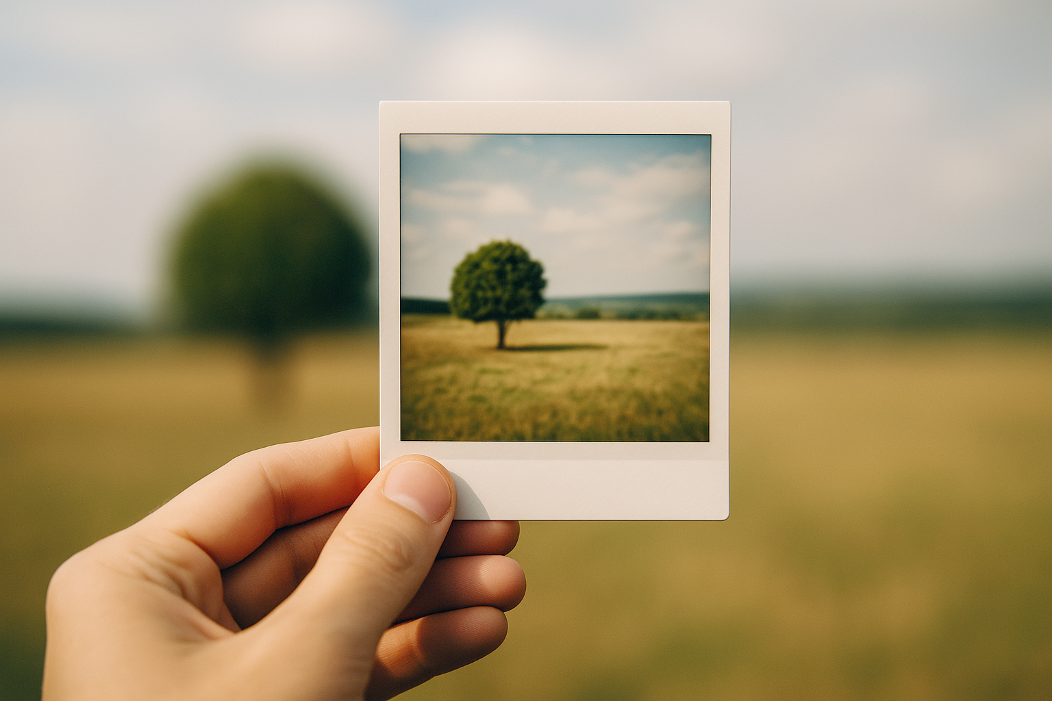 Mano sosteniendo una fotografía, metáfora de la evidencia y la interpretación en el artículo Un viaje por la verdad en fotografía: de la evidencia a la duda.